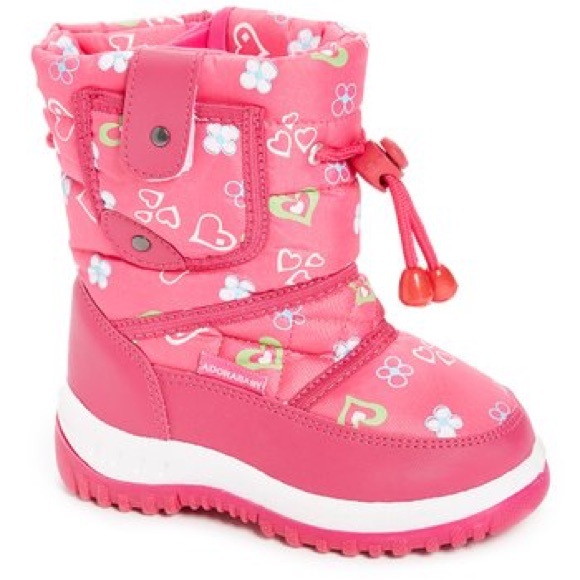 Fuchsia Hearts Snow Boot -Girls, Size: Toddler 10 - Picture 1 of 2